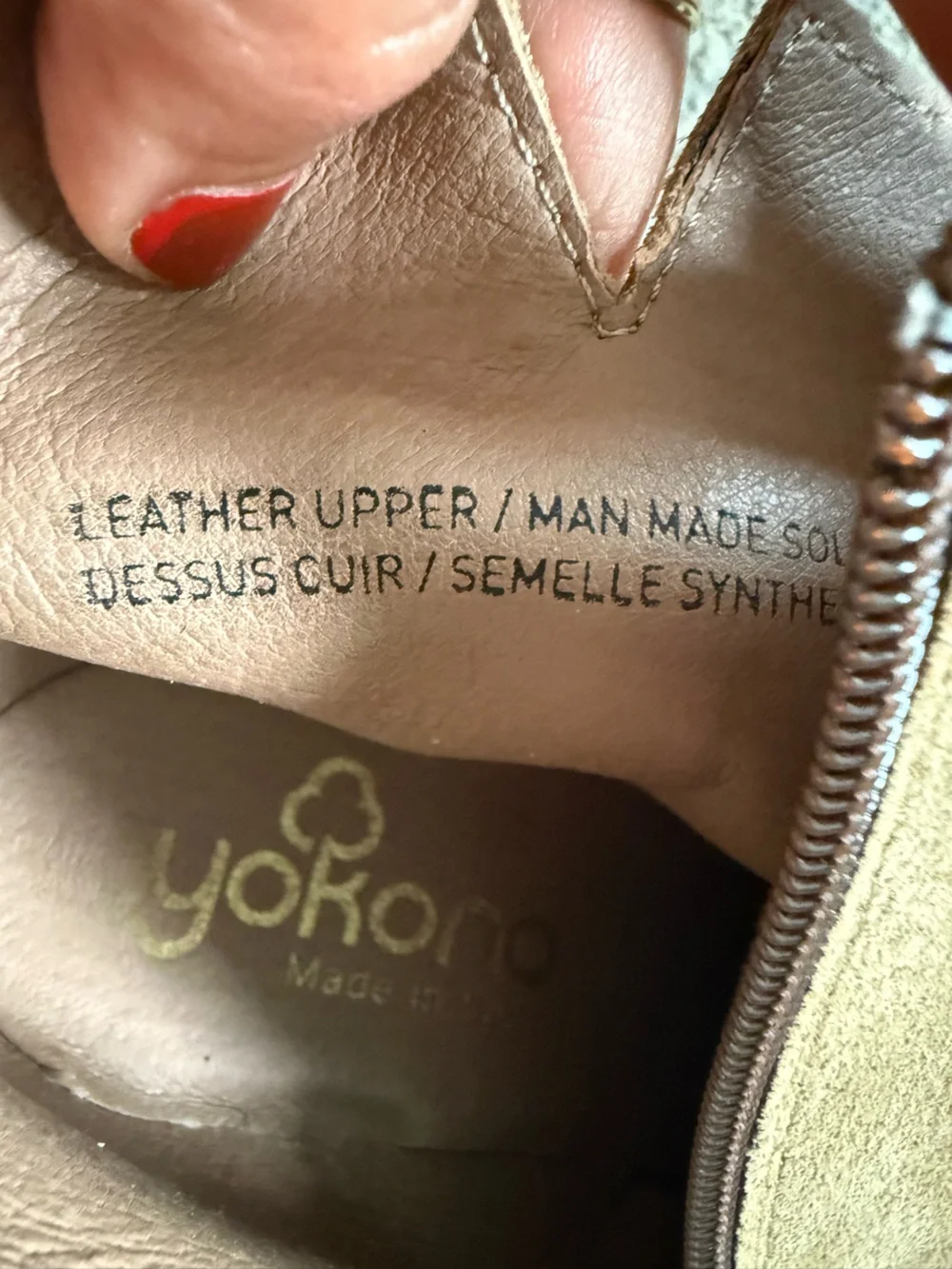 Yokono Gela ankle boots Leather suede Tan block heel 40 9 9.5